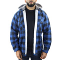 Men's Jumper Thermal Fleece Fur Lined Lumberjack Removable Hooded Buttoned Check Winter Shirt - Knighthood Store