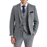 Harris - Men's Grey Tweed Herringbone Check Blazer