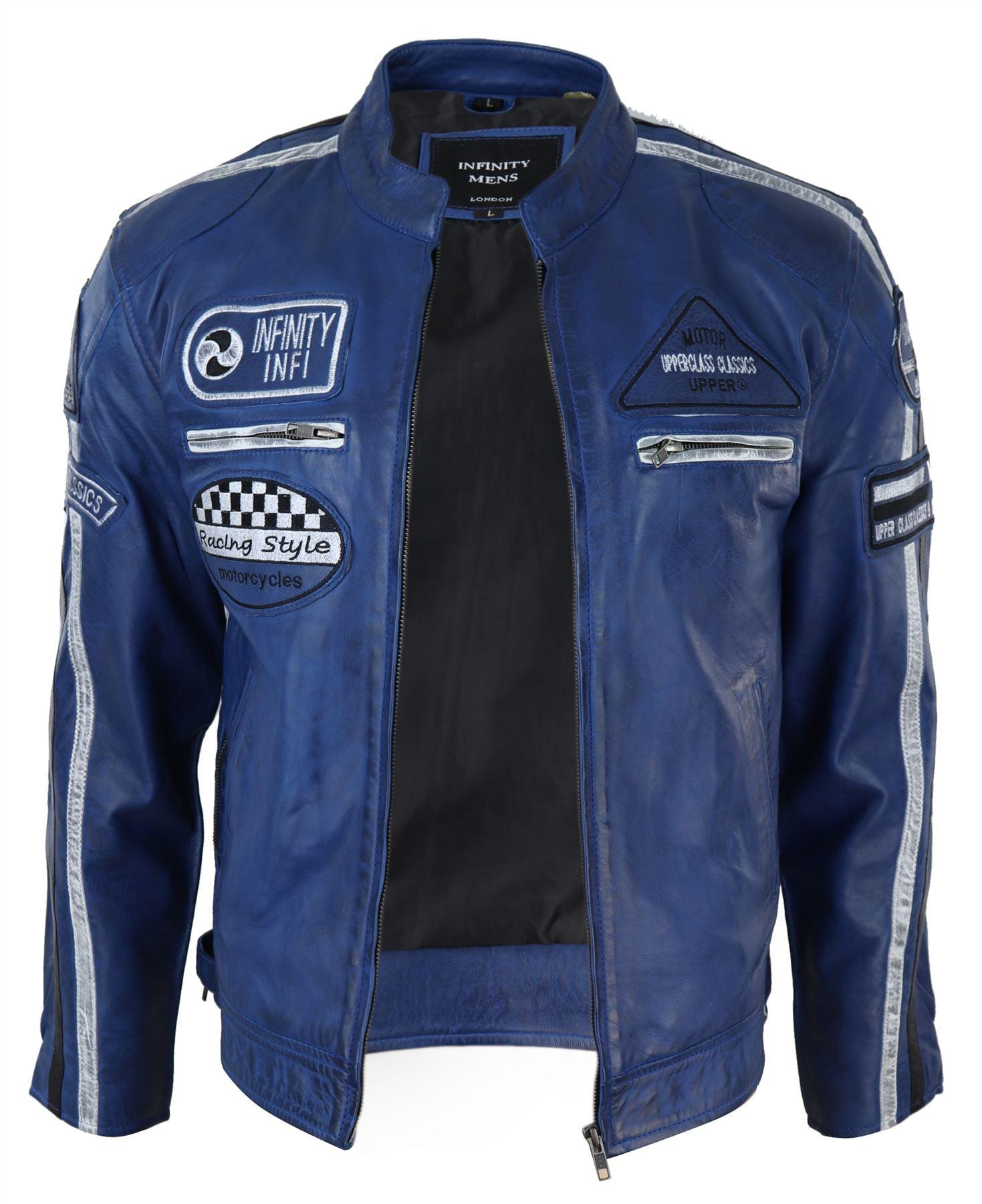 Men's Zipped Biker Leather Jacket | Infinity - Knighthood Store