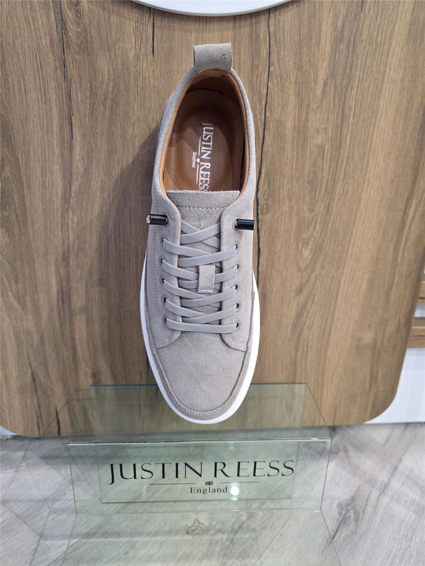 Josh - Men's Grey Suede Leather Trainers