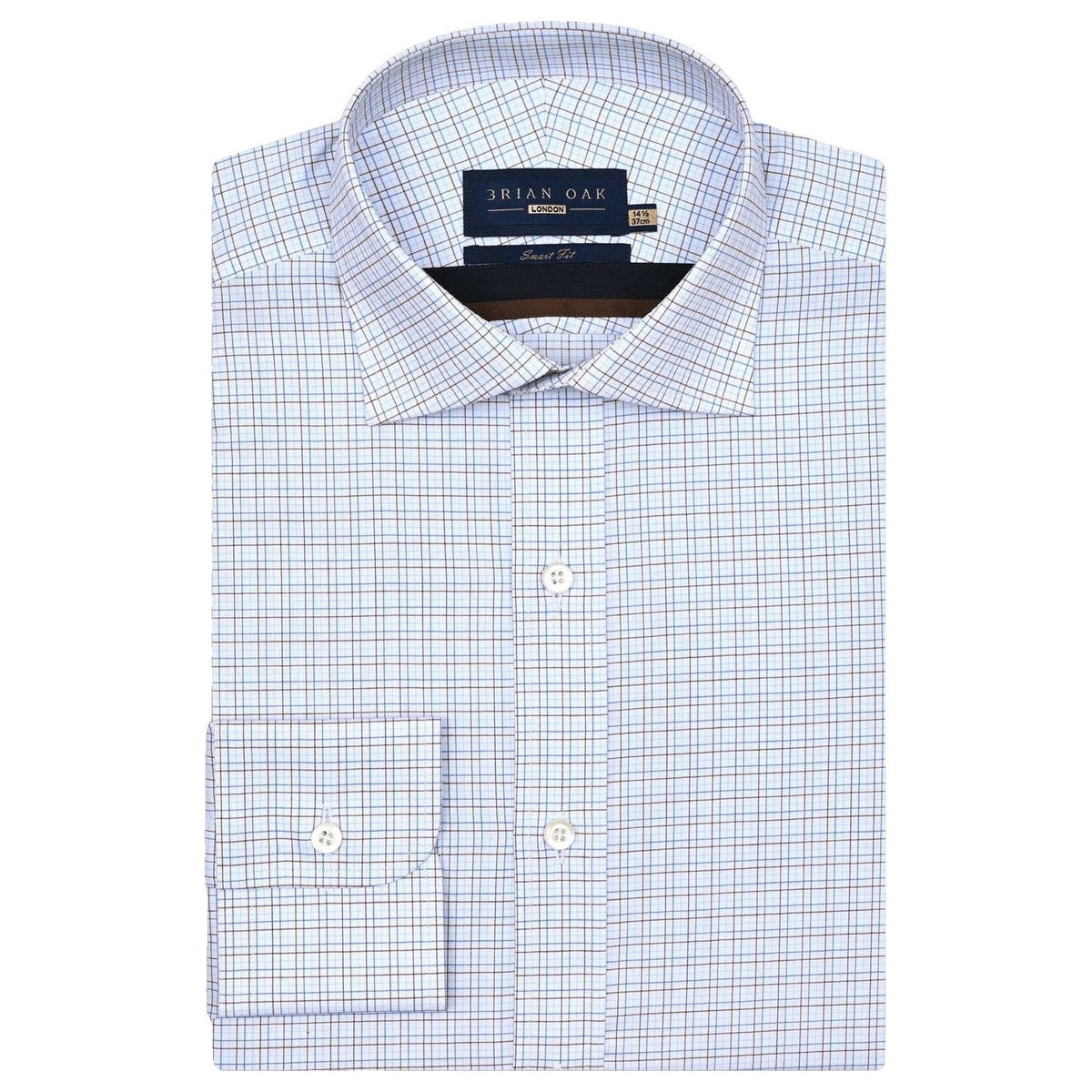 Men's Easy Care Check Shirt - Coffee Brown