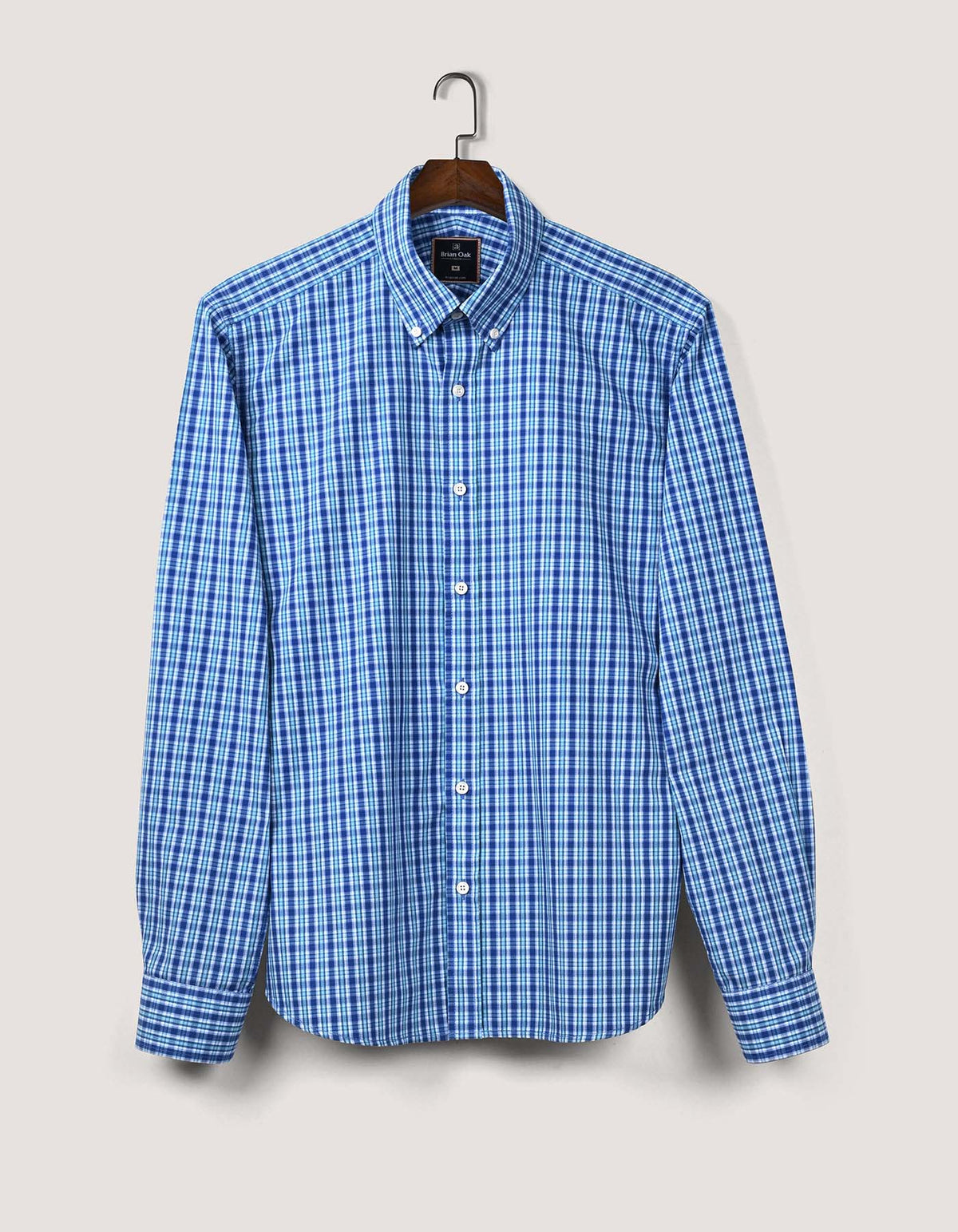 Men's Sky Blue Casual Check Shirt