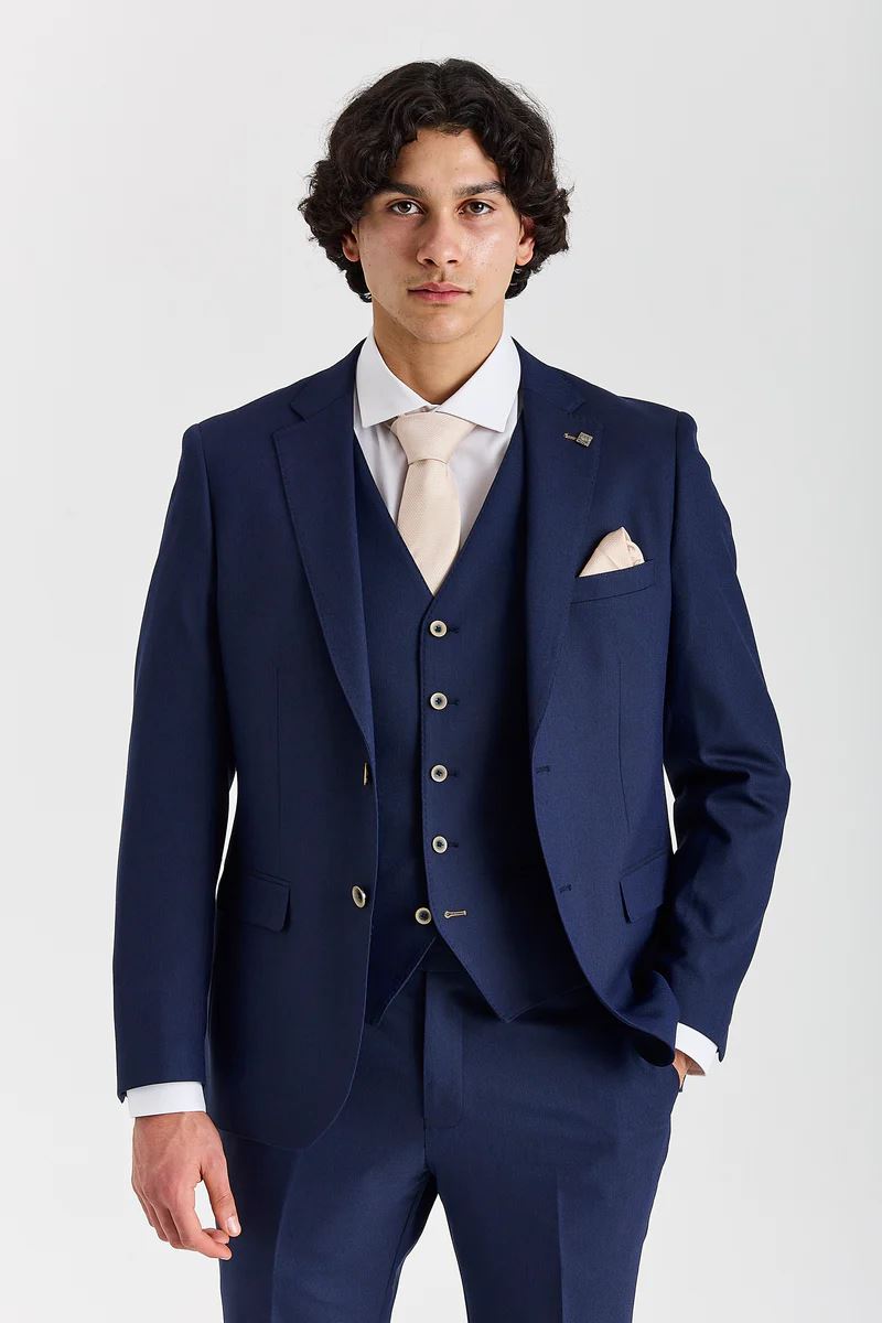 Belmont - Men's Navy Blue 3 Piece Suit