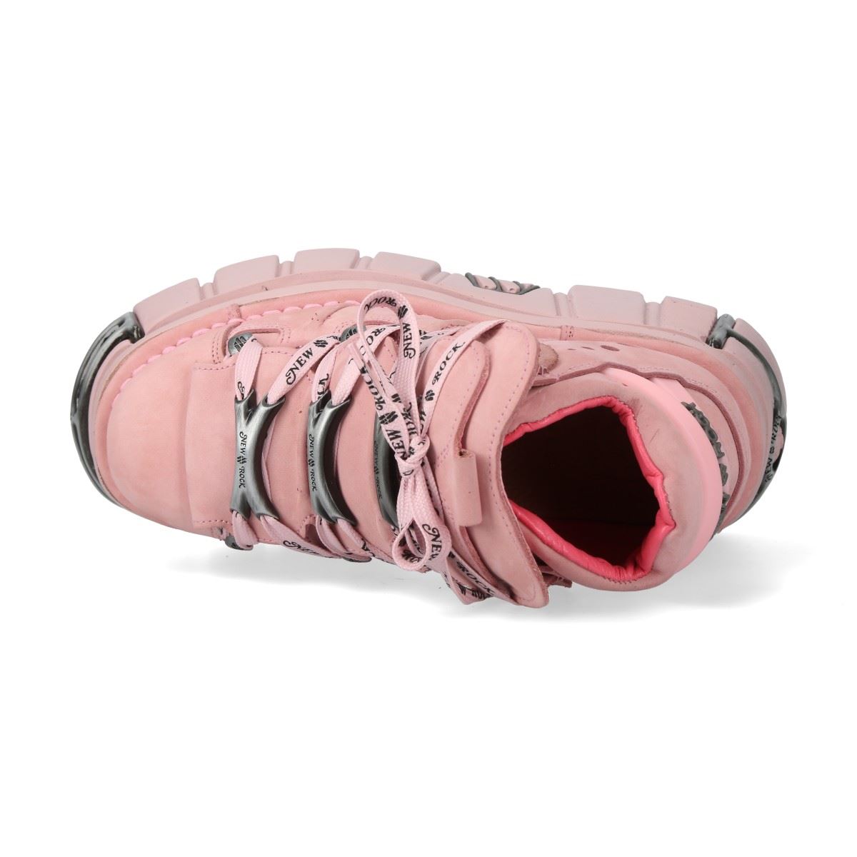 New Rock M-106-C158 Pink Platform Gothic Punk Ankle Boots