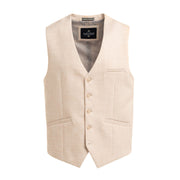 Malibu - Men's Beige Textured Waistcoat