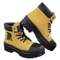 Mens Casual Work Laced R Boots Biker Work Combat Military PU Nubuck Leather - Knighthood Store