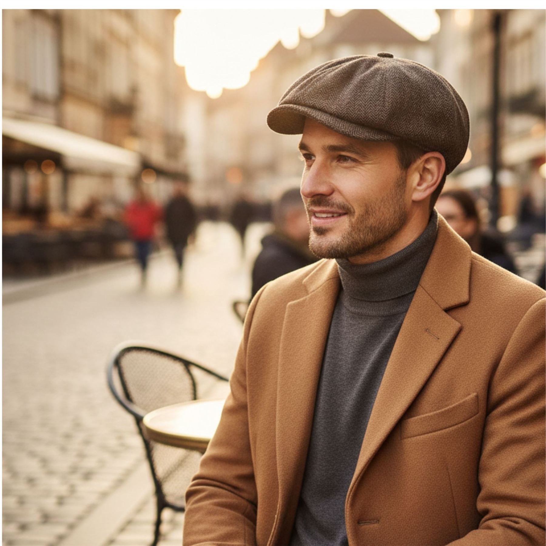 Men's Herringbone Newsboy Classic Flat Cap