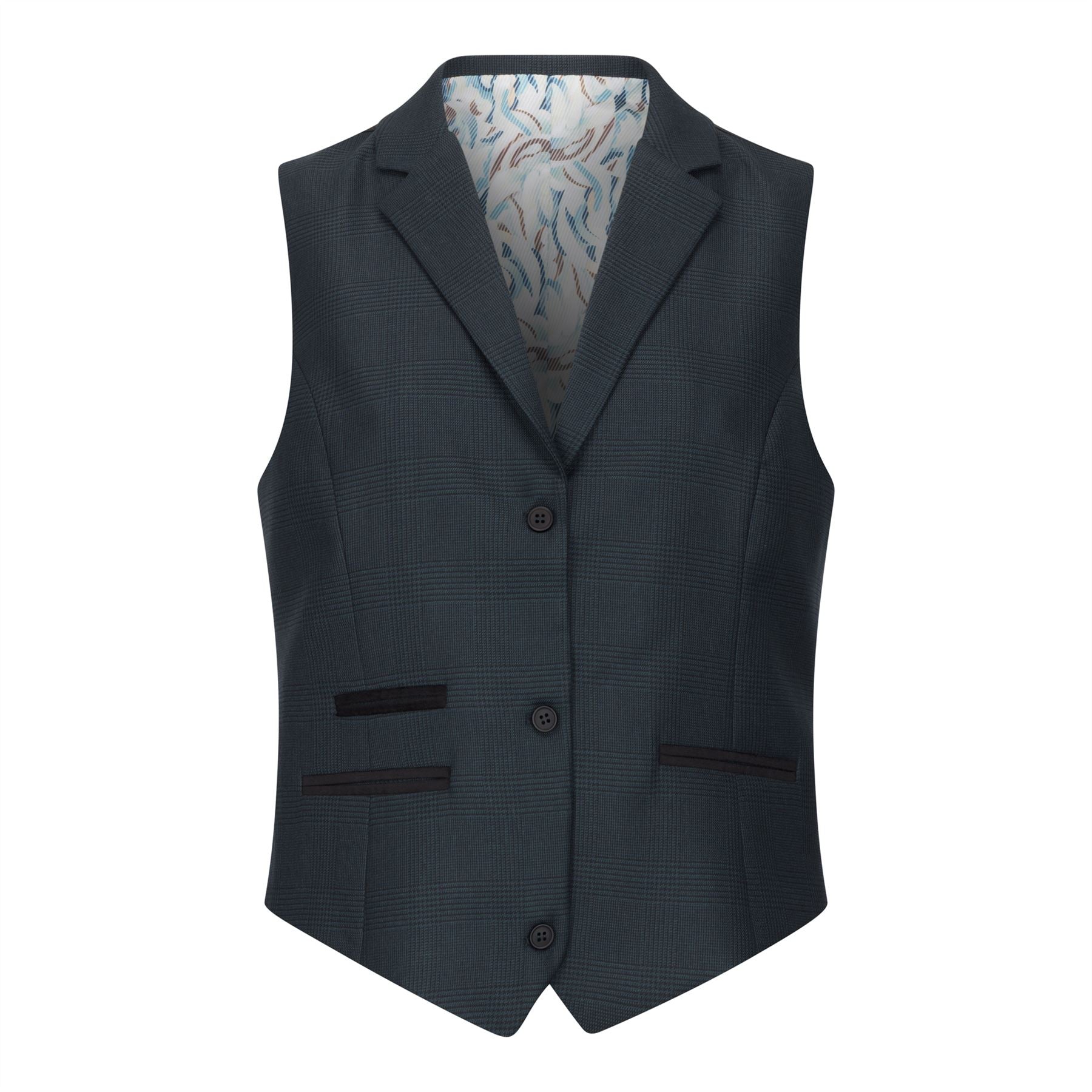 Women's Suit 3 Piece Olive Green Prince Of Wales Check Tailored Fit Business Formal Ladies Dress