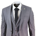 Mens 3 Piece Suit Grey Tailored Fit Smart Formal 1920s Classic Vintage Gatsby - Knighthood Store