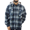 Men's Jumper Thermal Fleece Fur Lined Lumberjack Removable Hooded Buttoned Check Winter Shirt - Knighthood Store