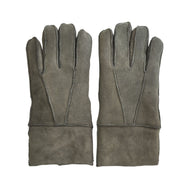 Unisex Suede Leather Shearling Wool Lined Thermal Gloves
