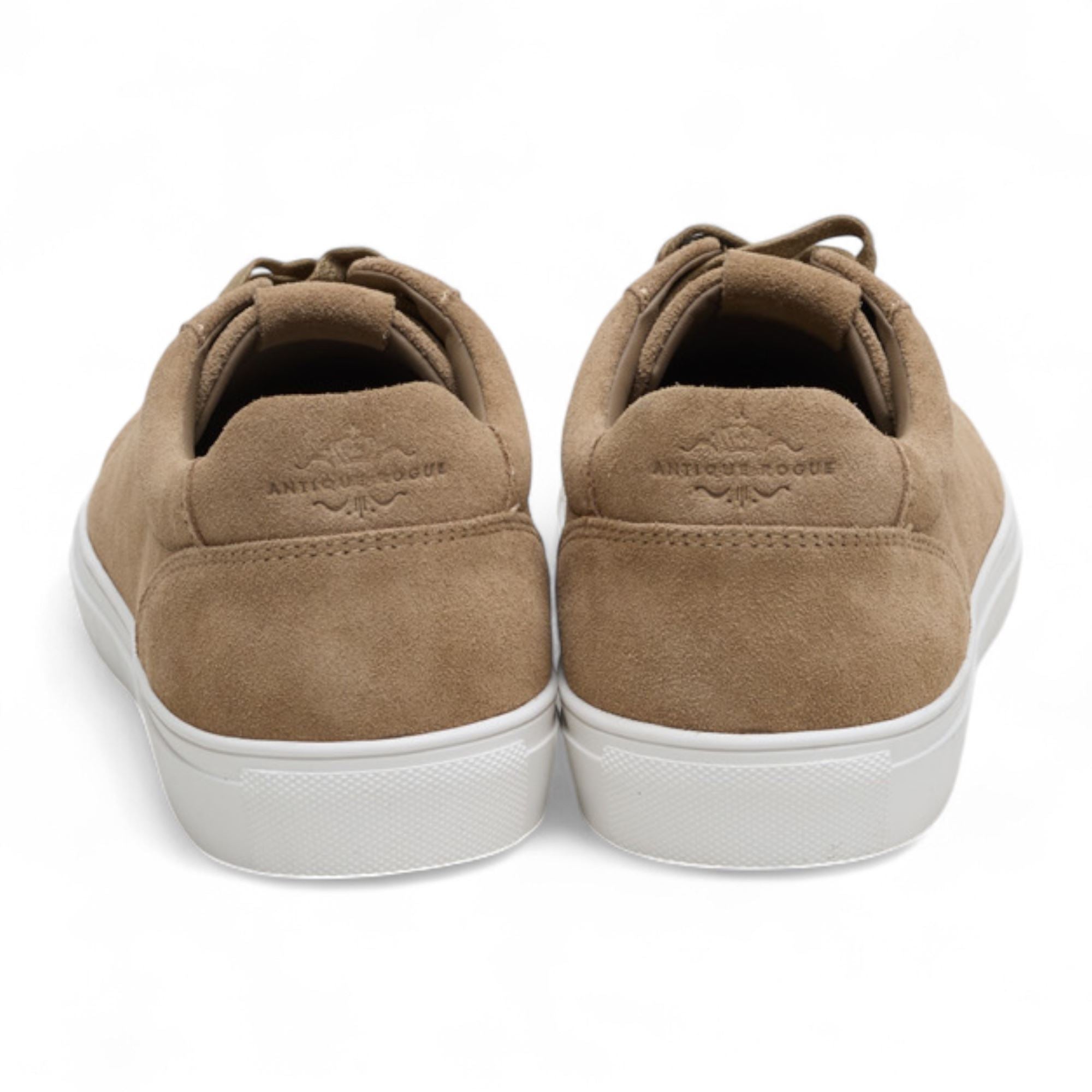 Men’s Stone Grey Suede Leather Trainer Lace-Up Casual Sneakers - TruClothing.com
