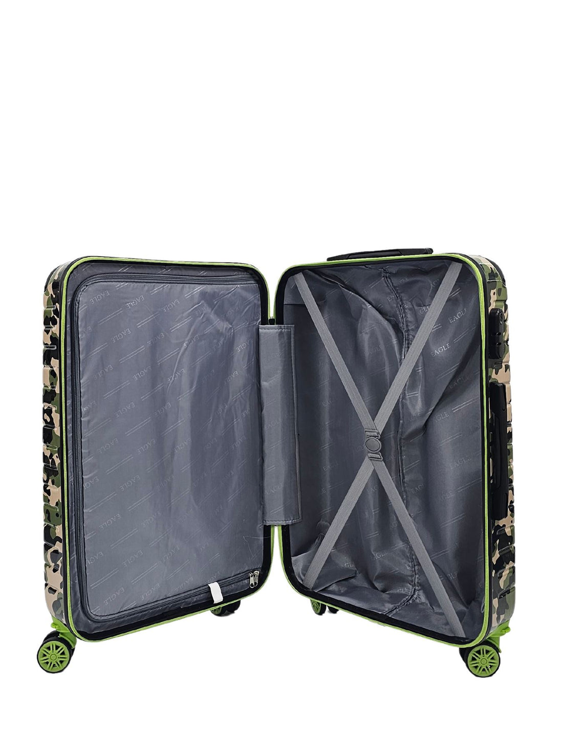 Camo Print Hard Case Shell Suitcase Carry On Cabin Check In Combination Lock