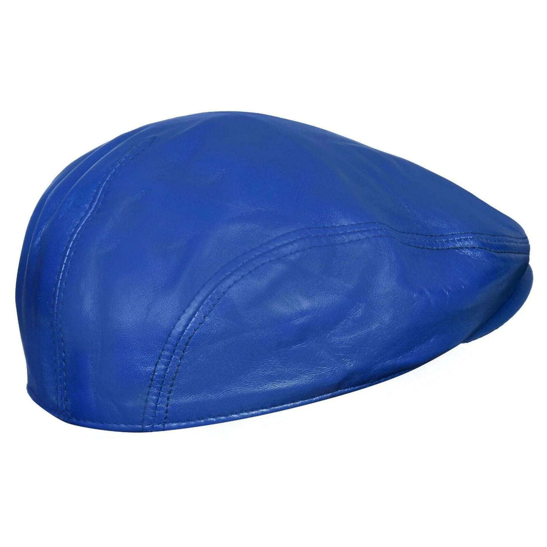 Men's Real Leather Ivy Newsboy Peaked Flat Cap