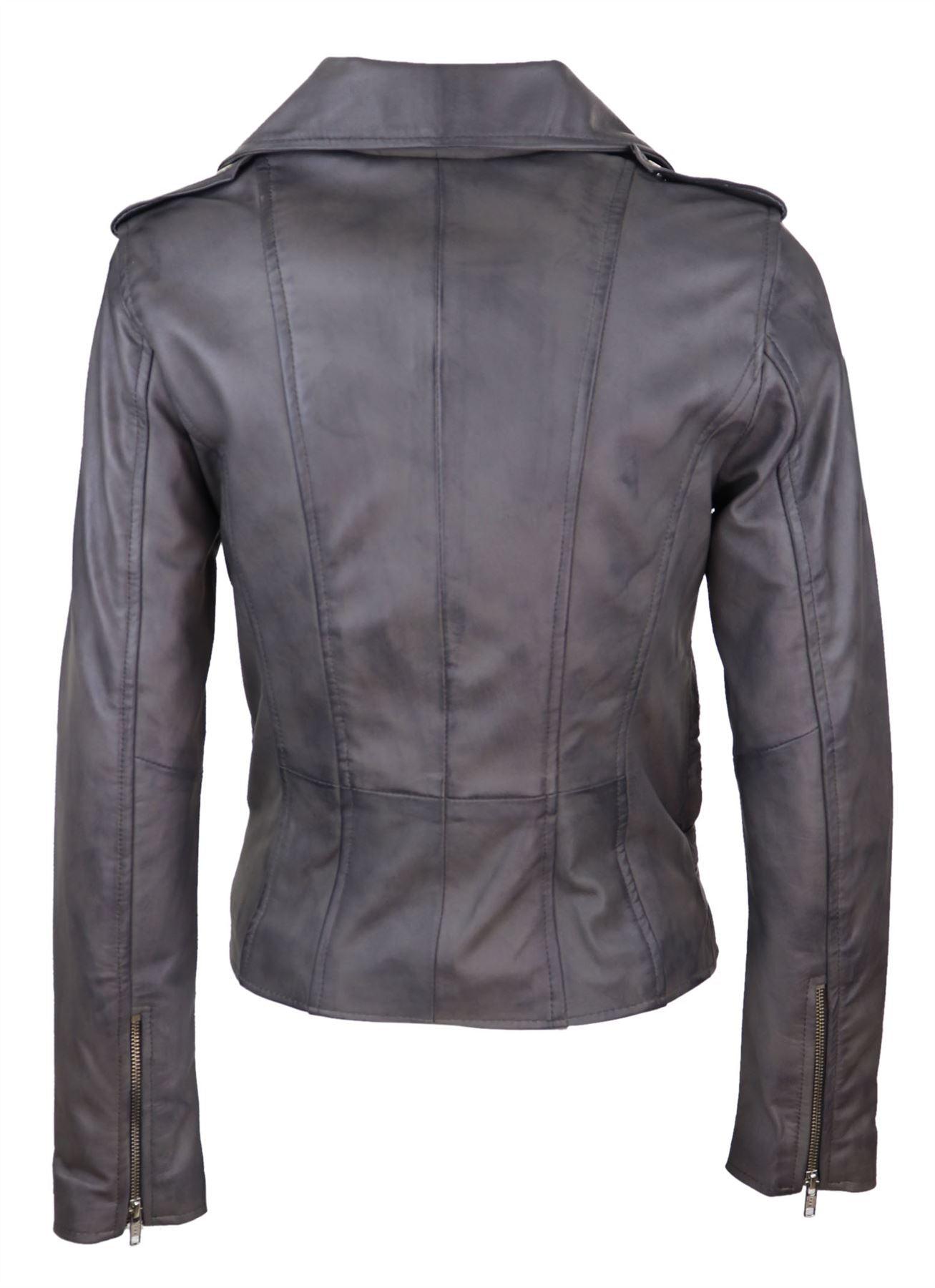 Womens Ladies Real Soft Leather Racing Style Biker Jacket - Knighthood Store