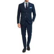 Men's Suit 3 Piece Navy Tailored Fit Wedding Prom Classic