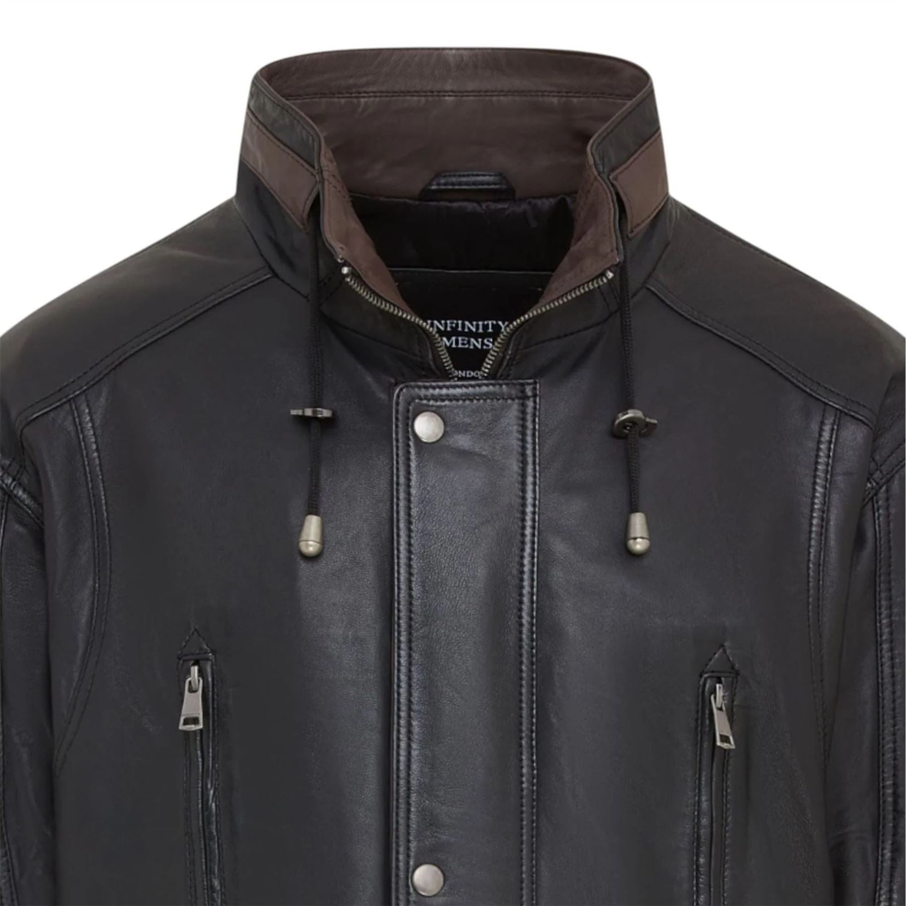 Men's Lambskin Leather Mid Length Jacket