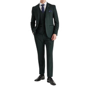 Regent - Men's Green 3 Piece Prince Of Wales Checked Suit