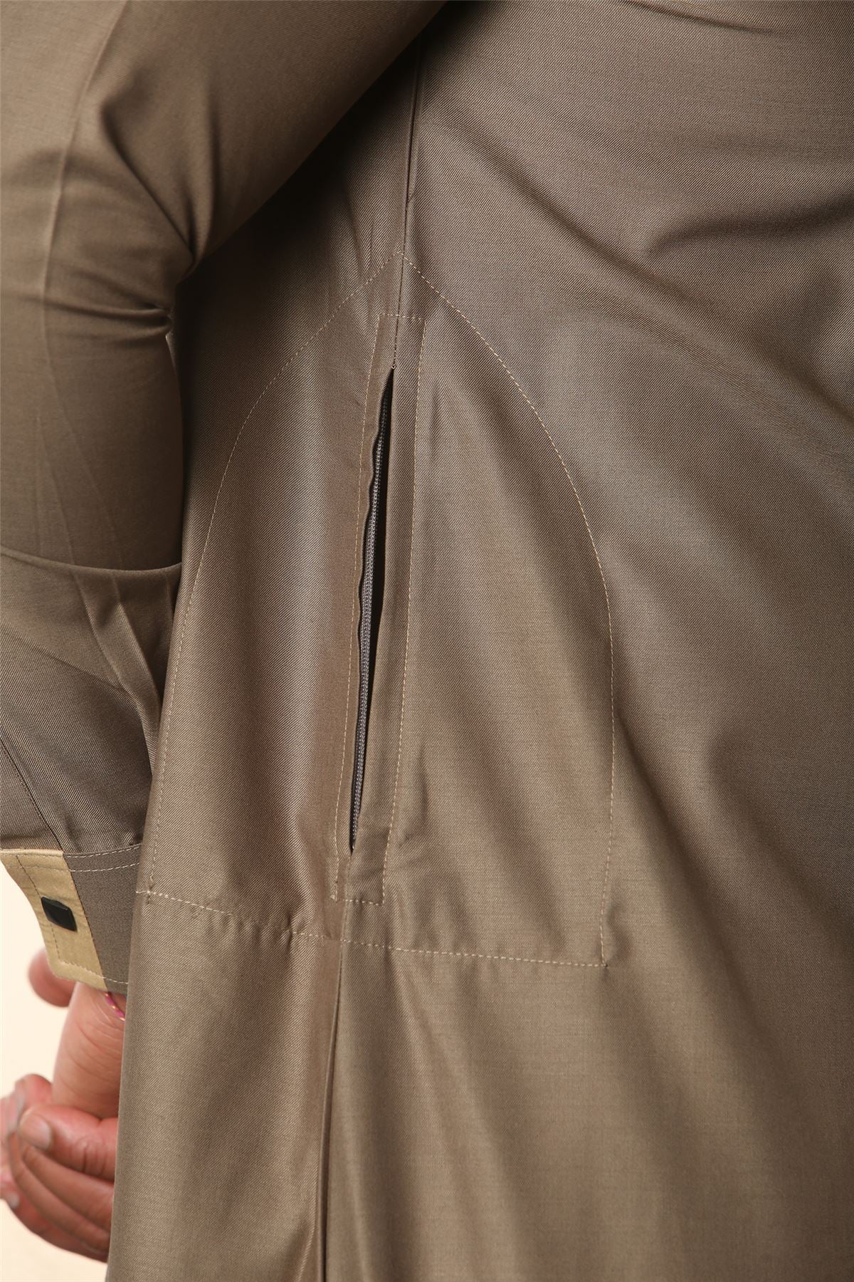 Men's Thobe Jubba Nehru Round Collar Islamic Clothing Muslim Kaftan Embroidery Eid Robe Saudi