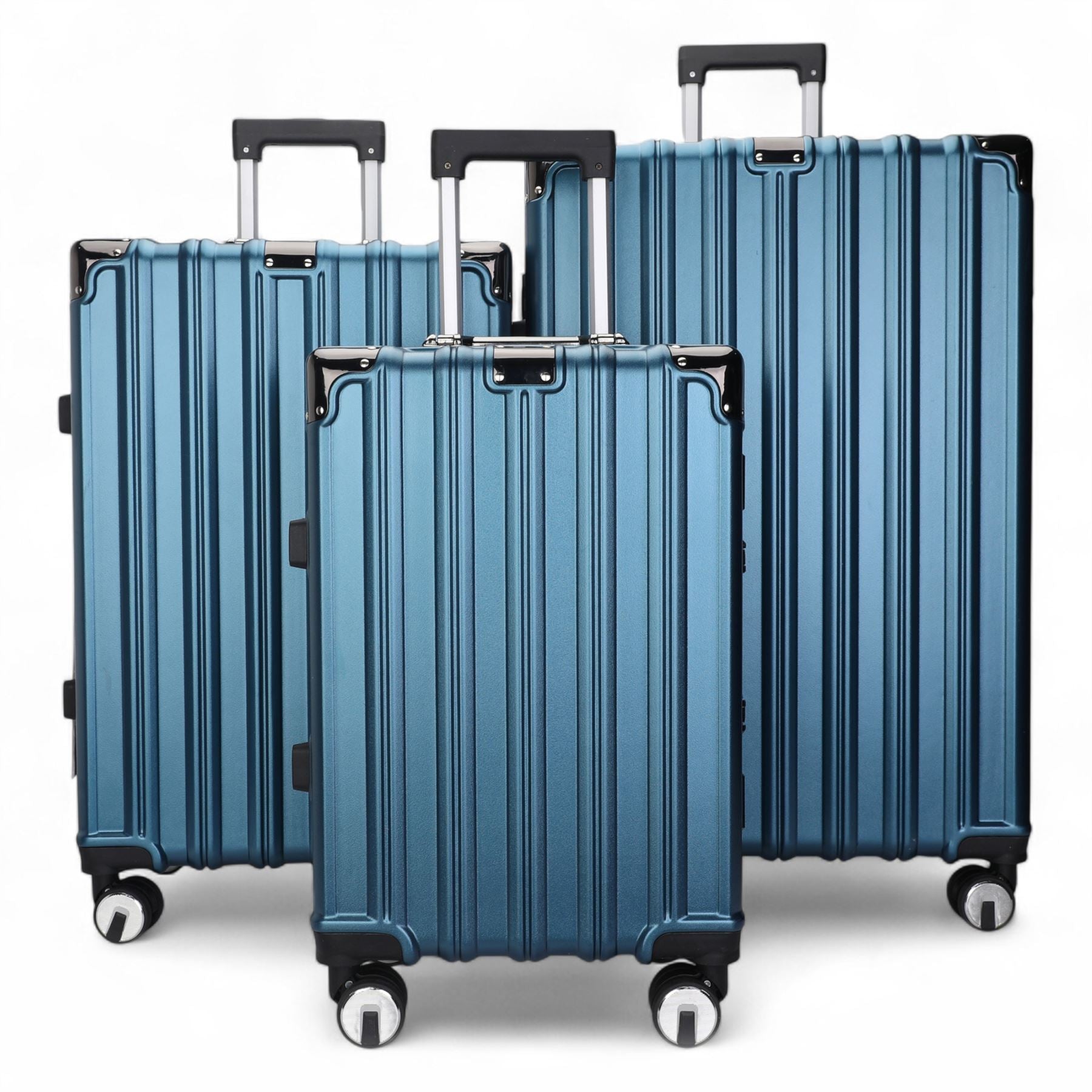 Robust Hard Shell Luggage 8 Wheel Suitcase Set
