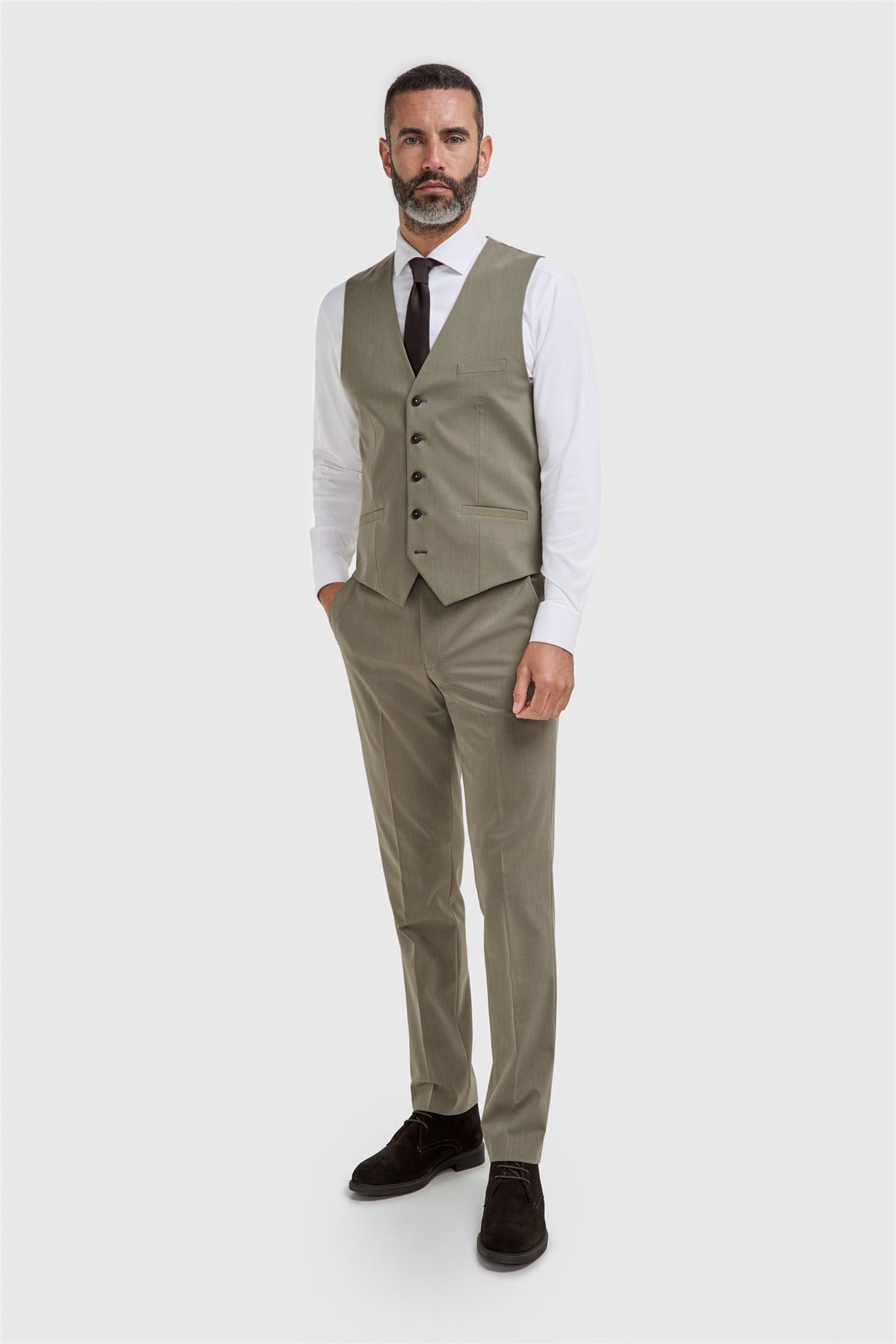 Donatella - Men's Sage Green Tailored Fit Waistcoat