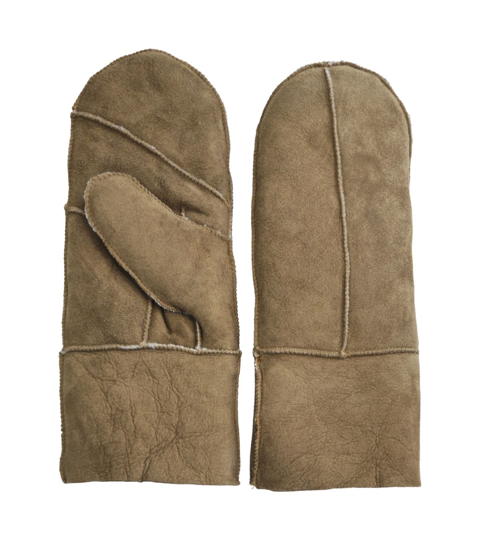 Women’s Premium Suede Leather Shearling Wool Lining Gloves
