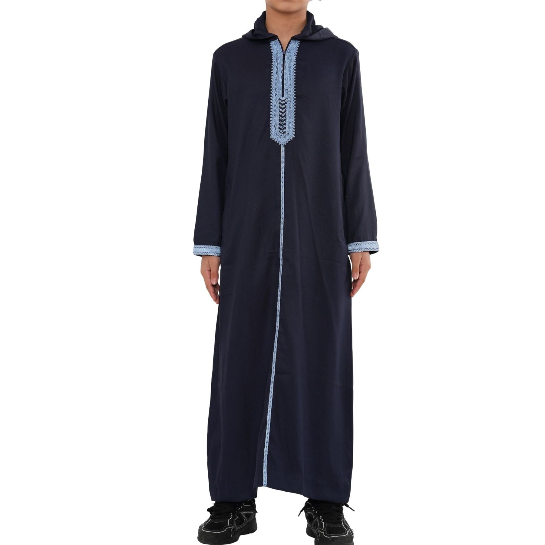 Boy's Moroccan Thobe Hooded Gandoura Embroidery Jubba