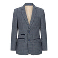 Boys 3 Piece Suit Navy Blue Tweed Check Vintage Retro Tailored Fit 1920s - Knighthood Store