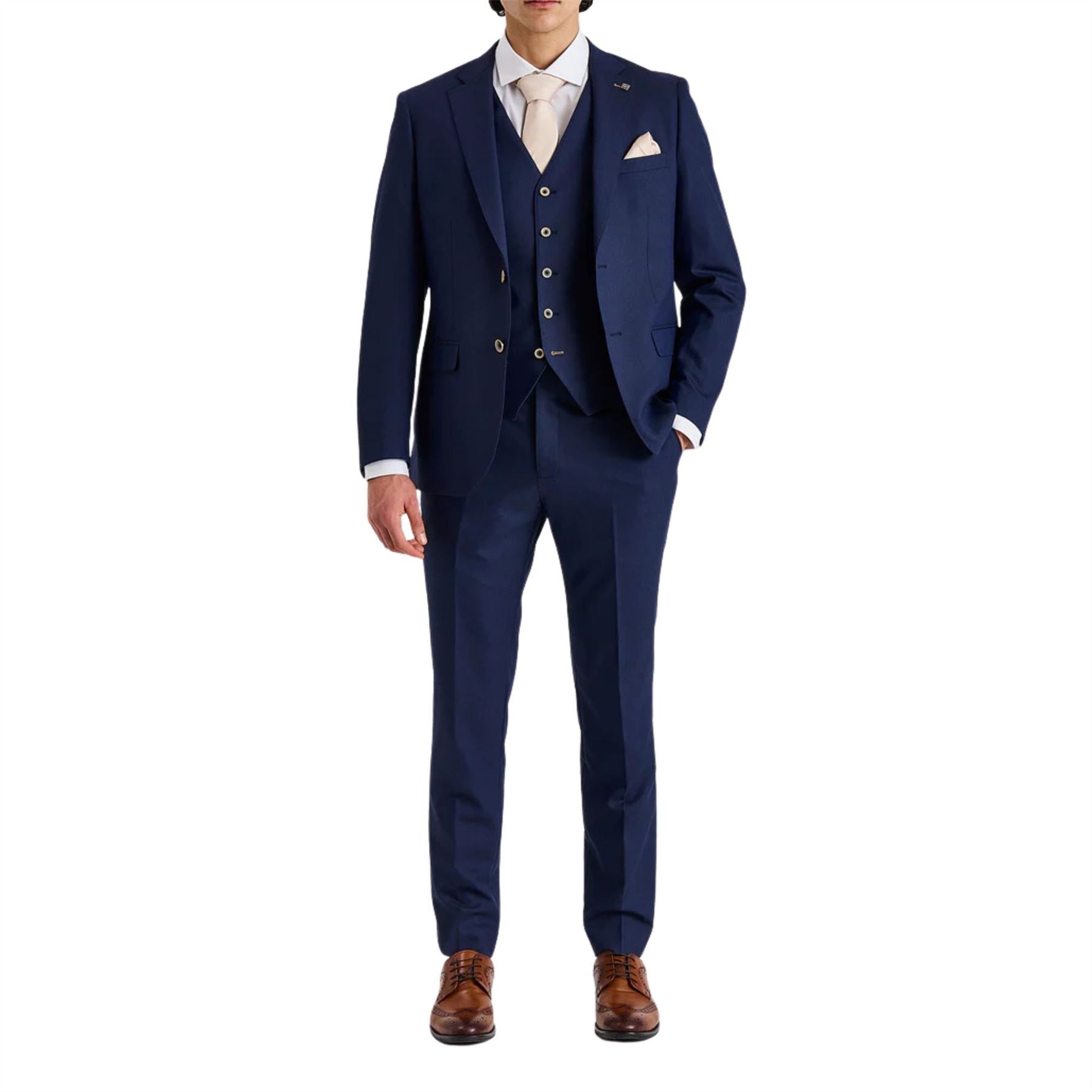 Belmont - Men's Navy Blue 3 Piece Suit