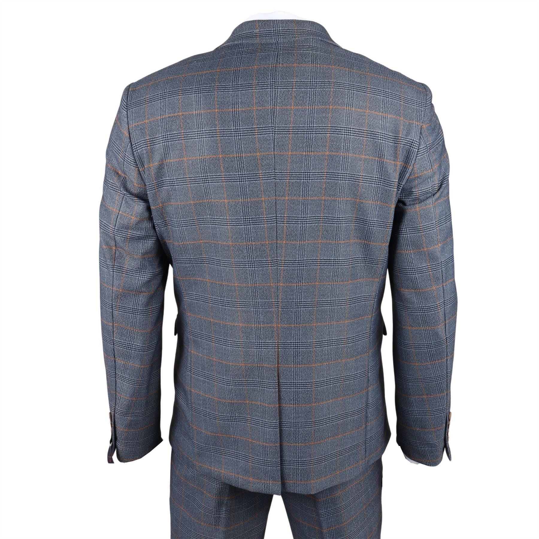 Men's Blazer Navy Checked Classic Sport Coat Plaid Tailored Fit - Knighthood Store