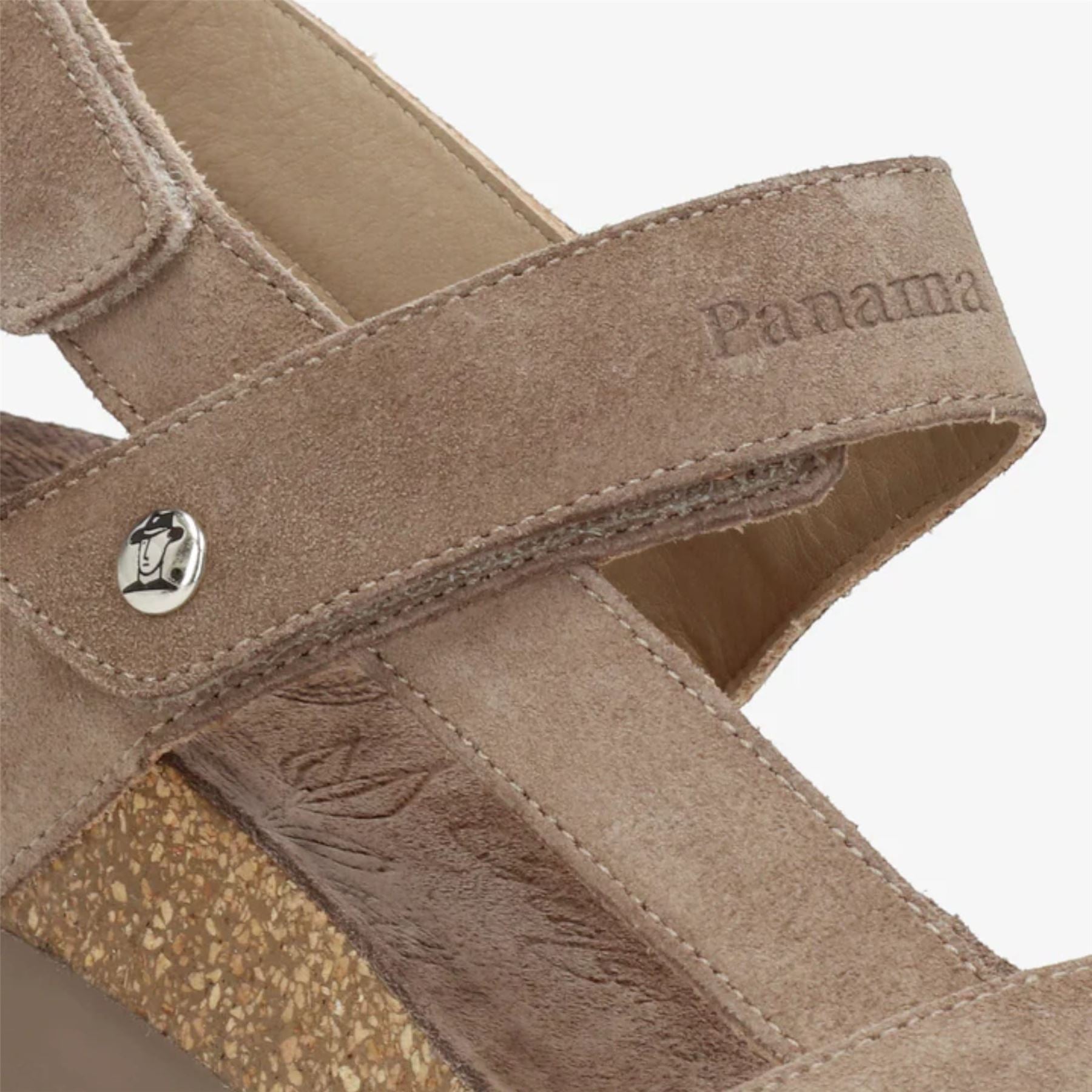 Selma B18 - Women’s Wedge Stone Grey Suede Leather Sandals