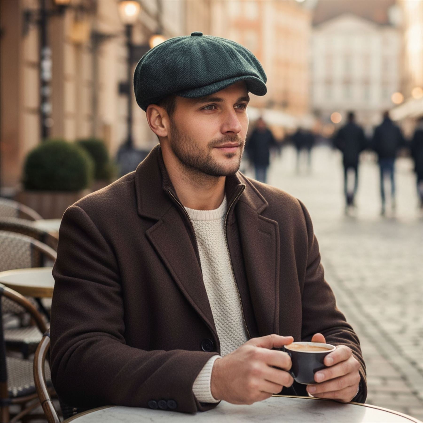Men's Herringbone Newsboy Classic Flat Cap