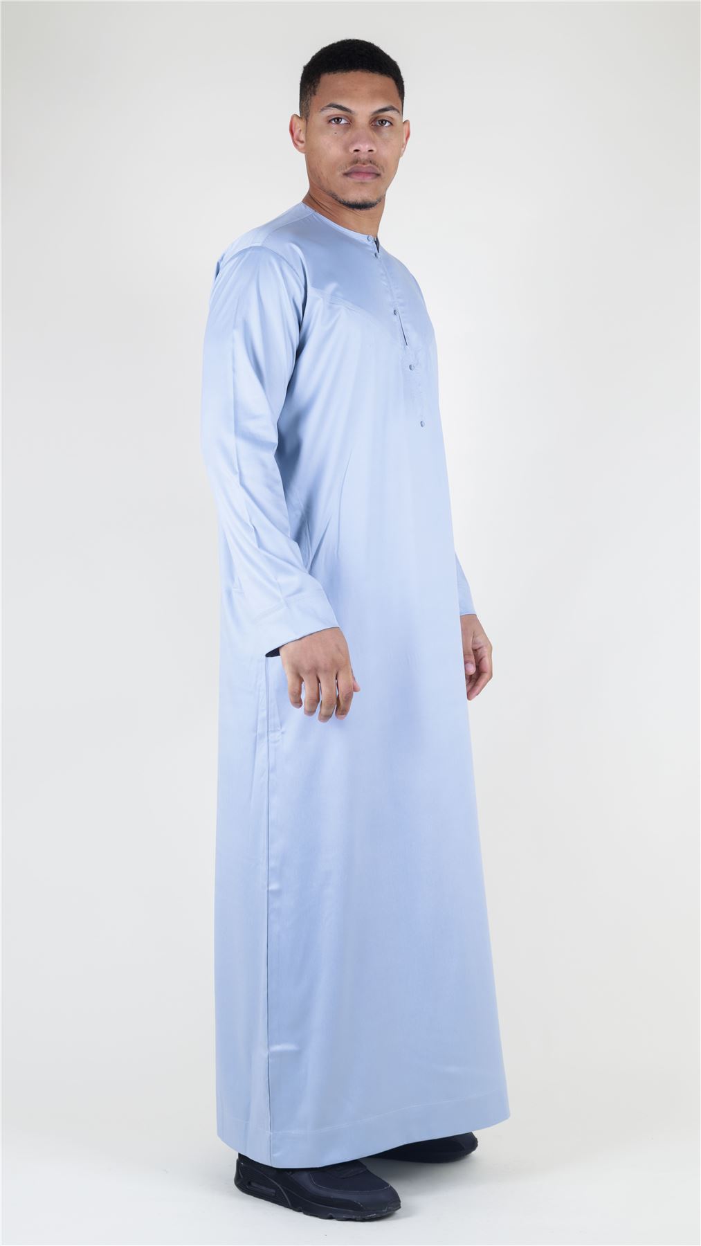 Men's Thobe Jubba Islamic Clothing Muslim Kaftan Emirati Omani Satin Robe
