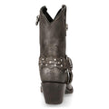 New Rock WSTM005-S1 Black Leather Cowboy Western Pointed Boots Vintage - Knighthood Store