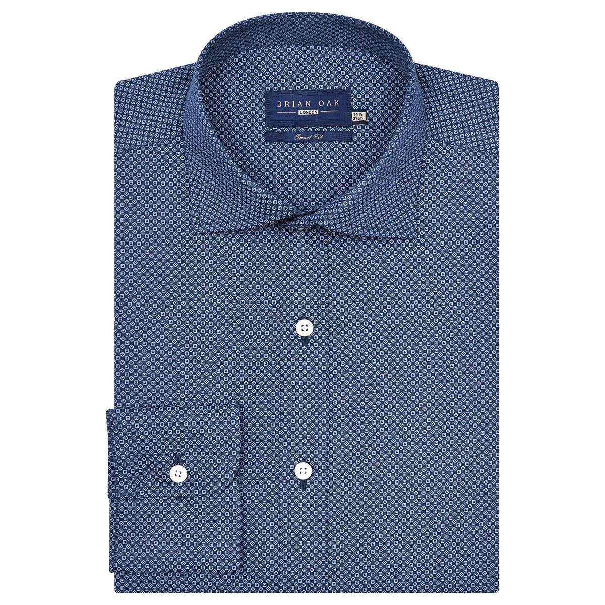 Men's Mini Floral Print Shirt – Navy Blue