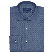 Men's Mini Floral Print Shirt – Navy Blue