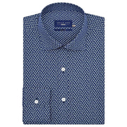 Men's Patterned Dress Shirt - Oxford Blue