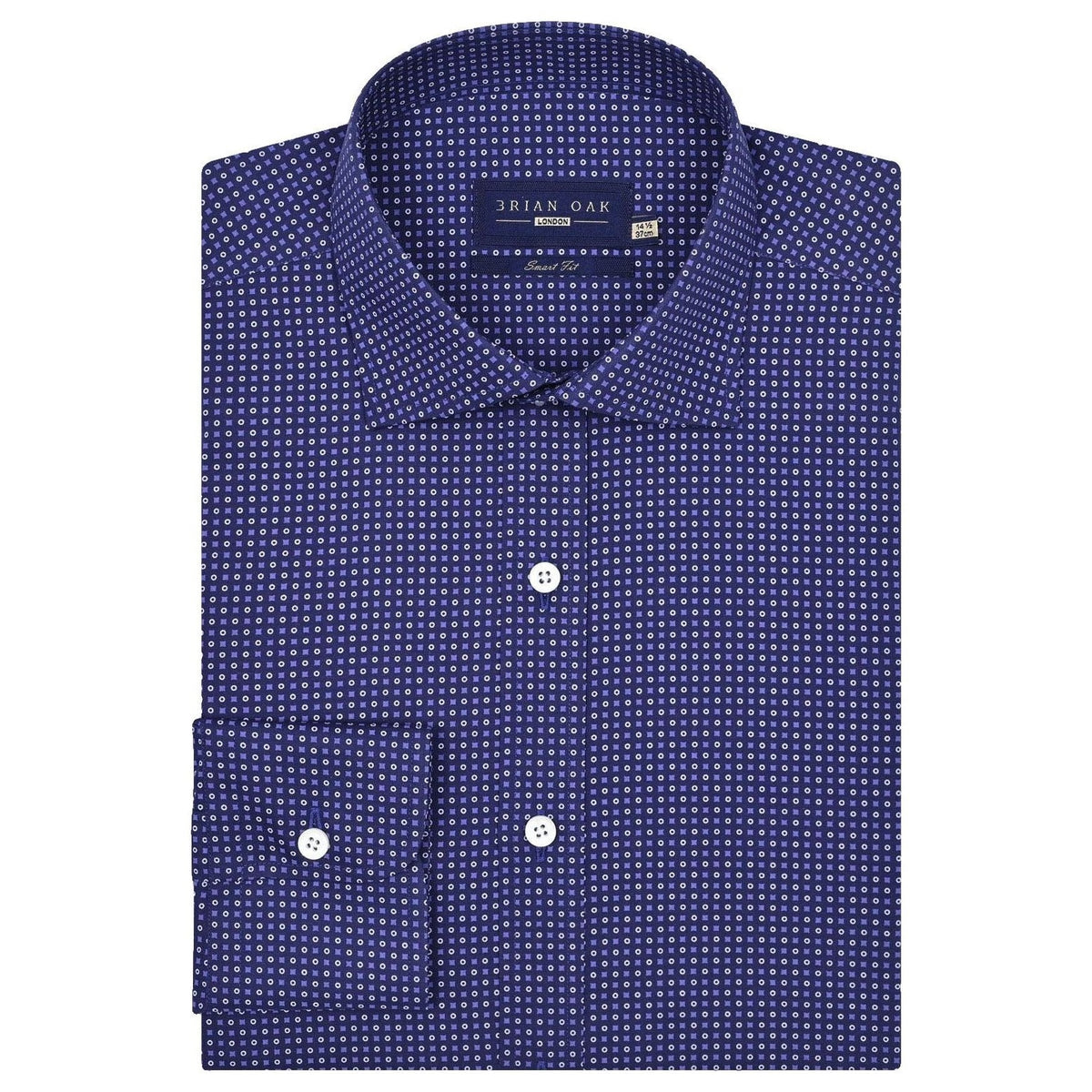 Men's Easy Care Patterned Shirt – Egyptian Blue