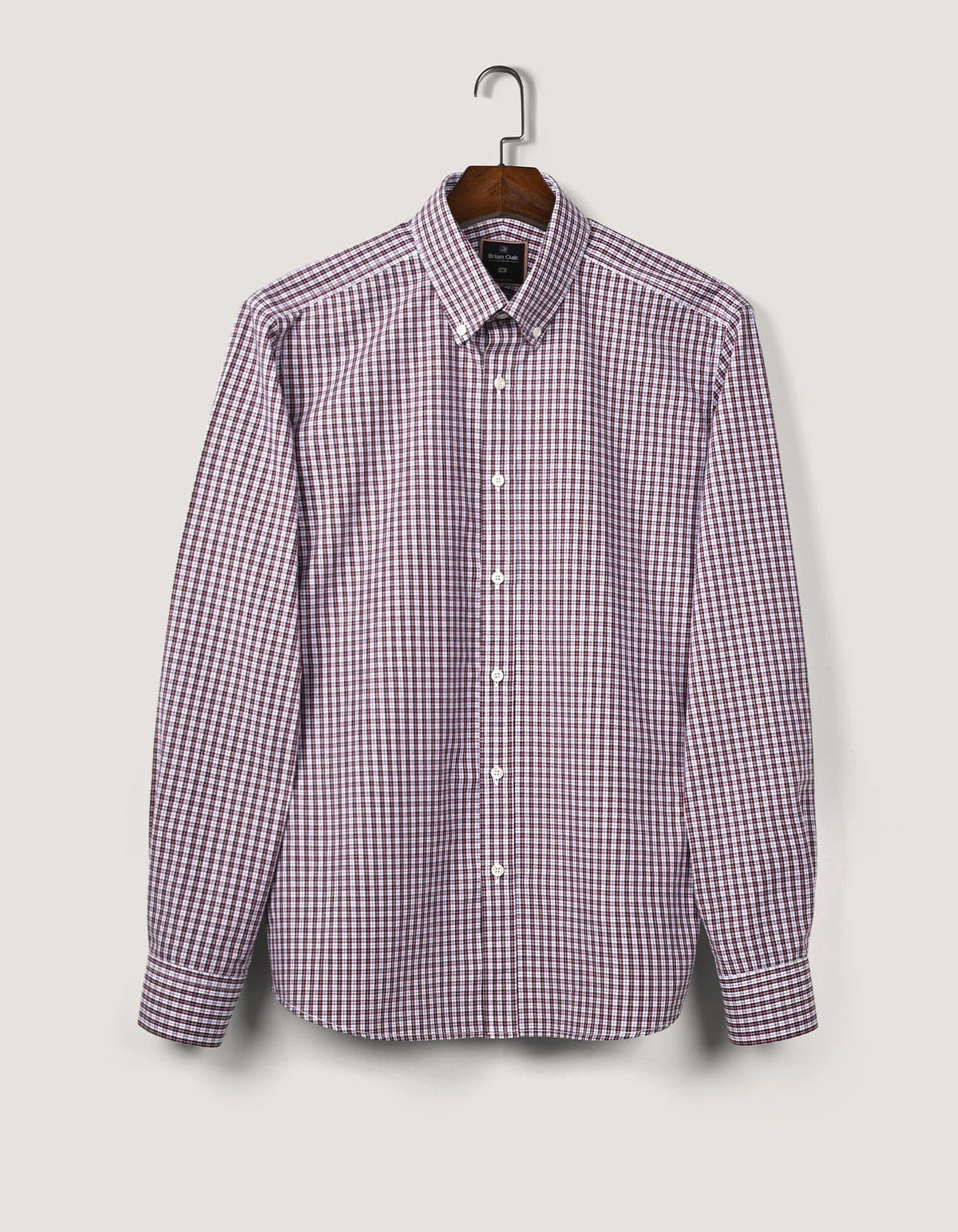 Men's Maroon Casual Check Shirt