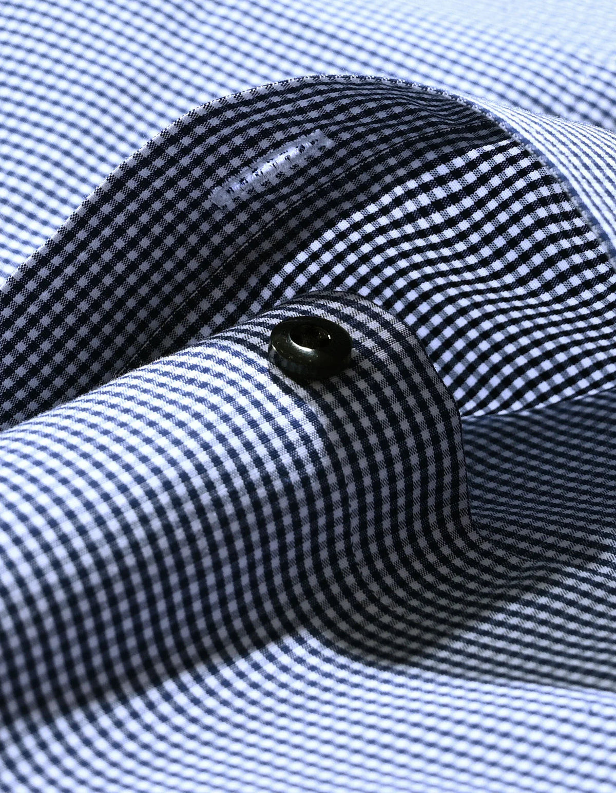 Men's Navy Checkered Dress Shirt