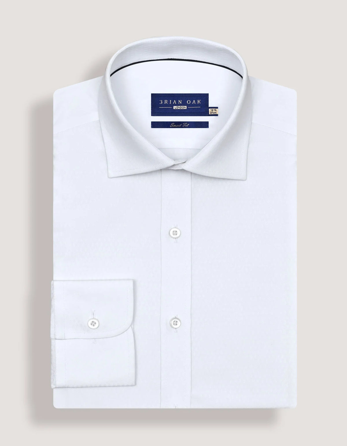 Men's Self Textured White Formal Shirt