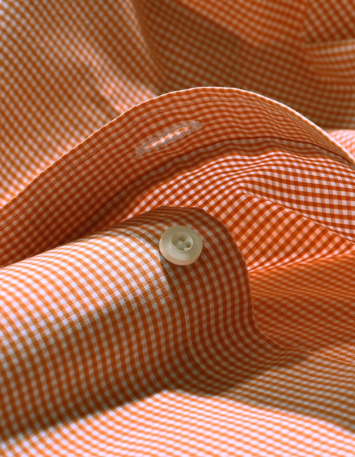 Men's Orange And White Checkered Shirt