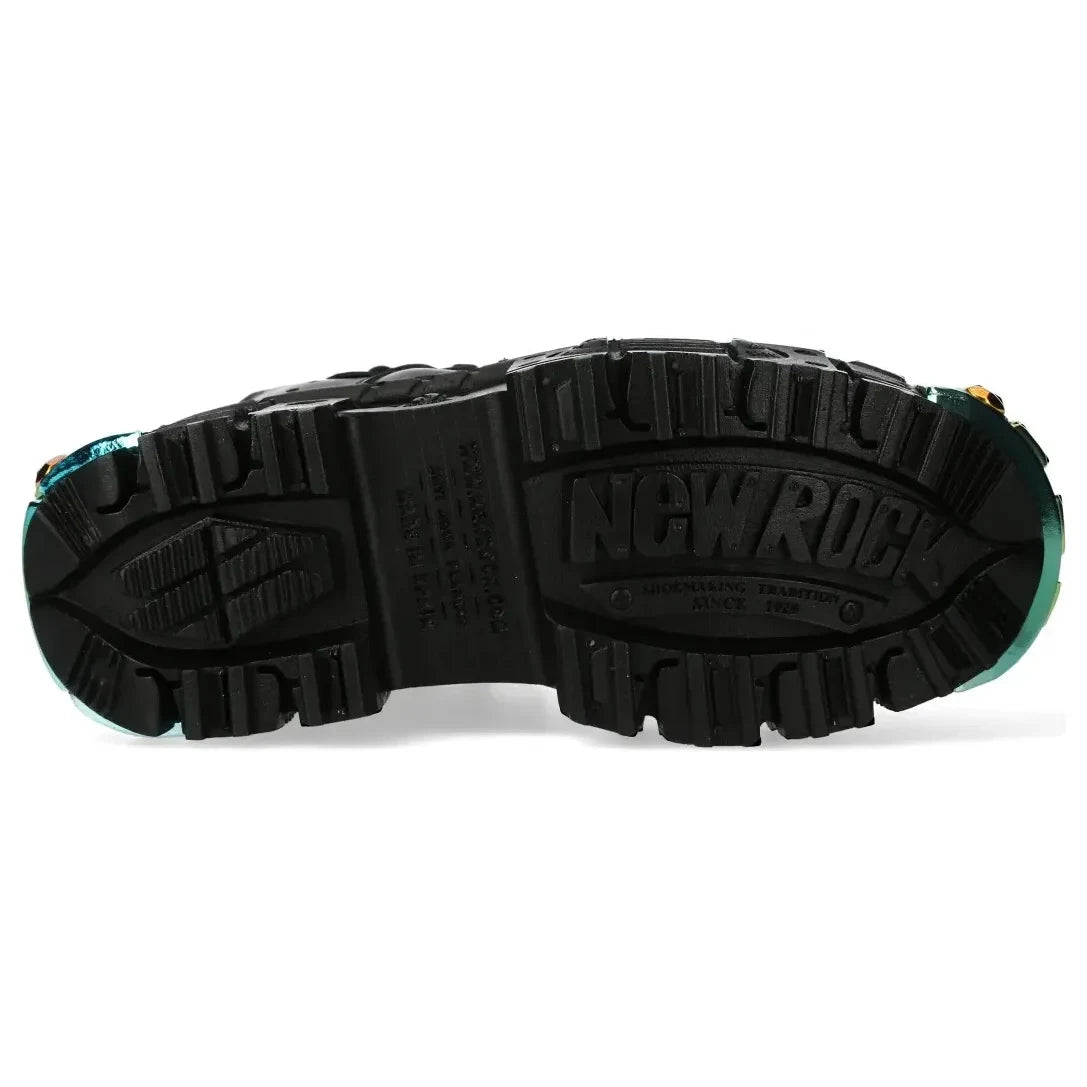 Men's New Rock WALL106-S23 Boots Black Leather Platform Gothic
