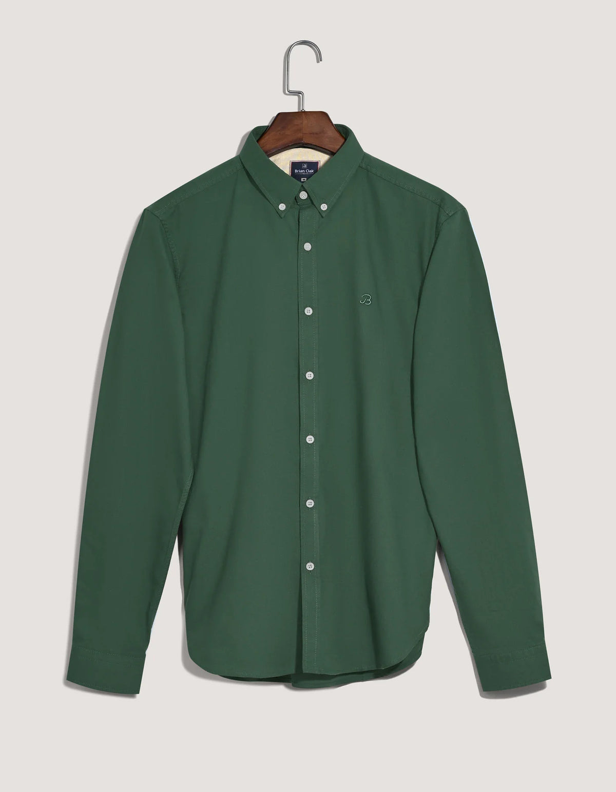 Men's Dark Green Long Sleeve Button Down Casual Shirt