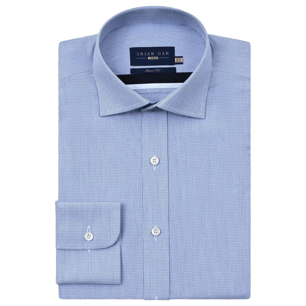 Men's Easy Care Formal Check Shirt – Light Blue