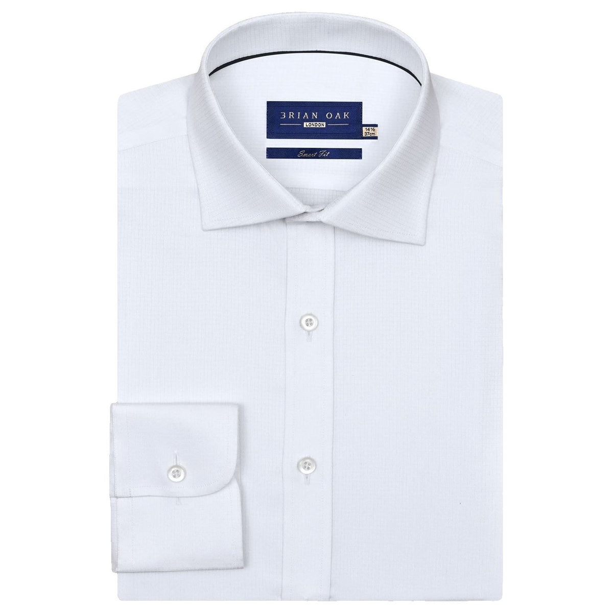Men's Easy Care Textured White Dress Shirt
