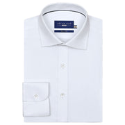 Men's Easy Care Textured White Dress Shirt