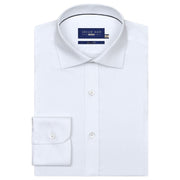 Men's White Self Textured Formal Shirt