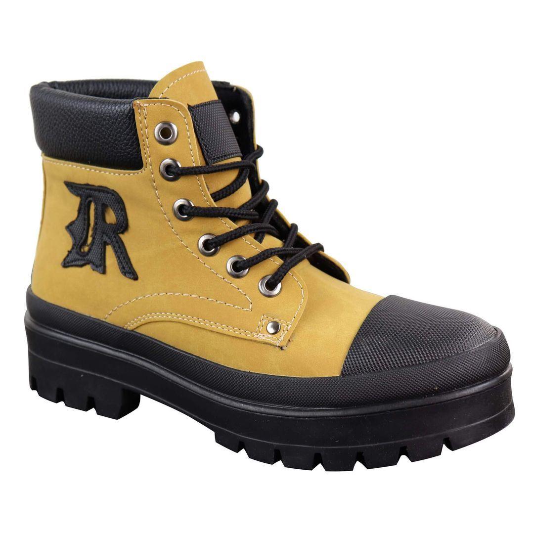 Mens Casual Work Laced R Boots Biker Work Combat Military PU Nubuck Leather - Knighthood Store