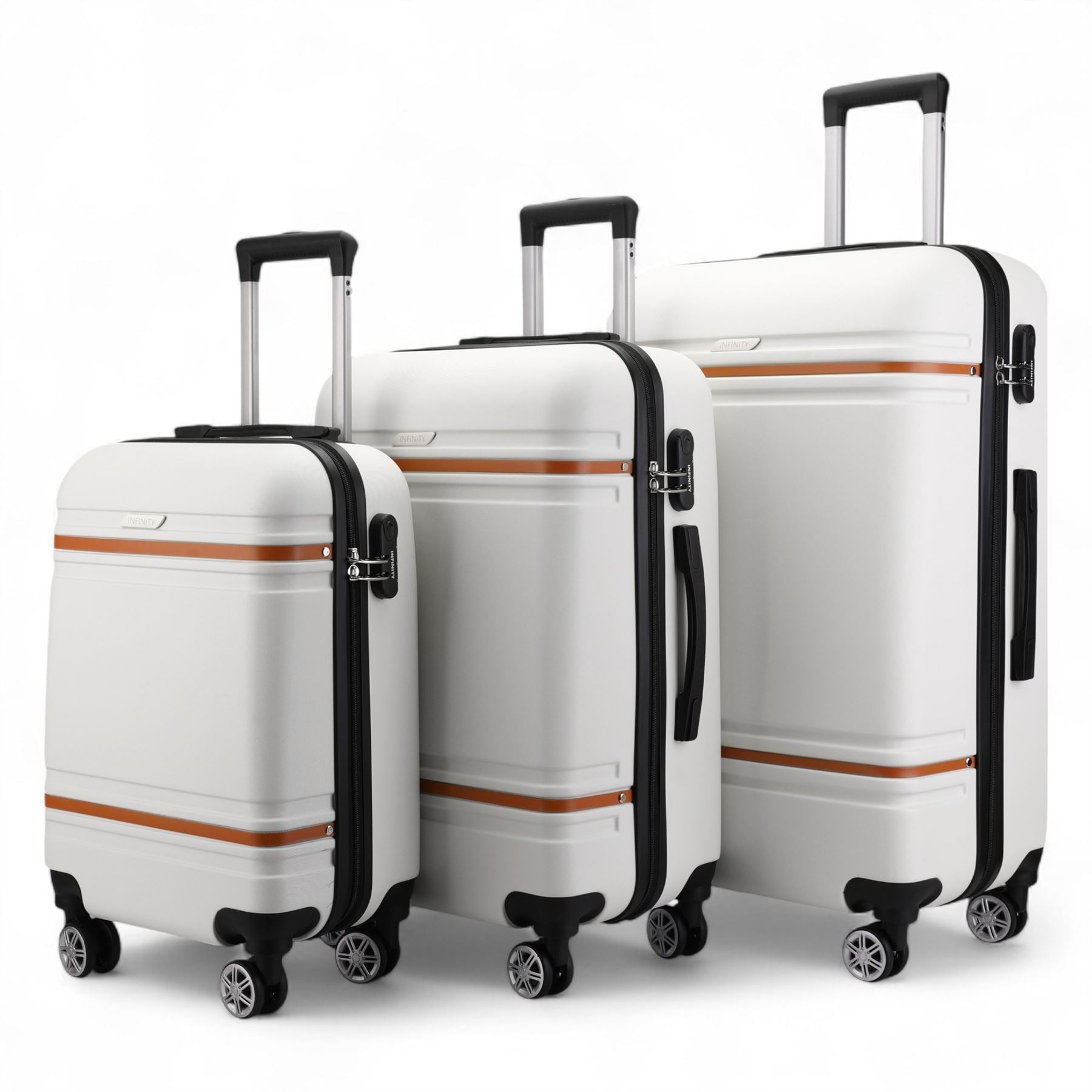 Hard Shell Modern 4-Wheel Luggage Suitcase Set
